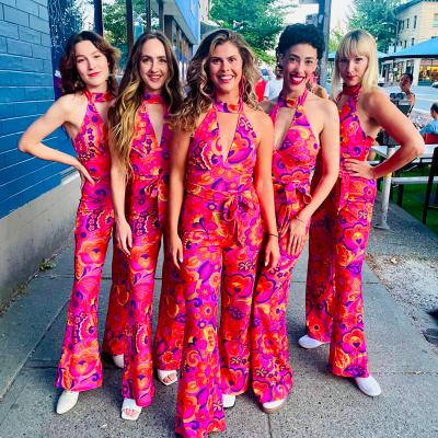 The Dimes in retro costumes for a Vancouver show