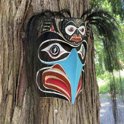 Vancouver First Nations Mask Carving - crow mask