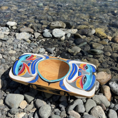 Vancouver First Nations Mask Carving - wooden bowl